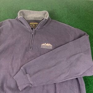 Woolrich Mens Quarter Zip Pullover Sweatshirt Breckenridge Colorado Logo Size L